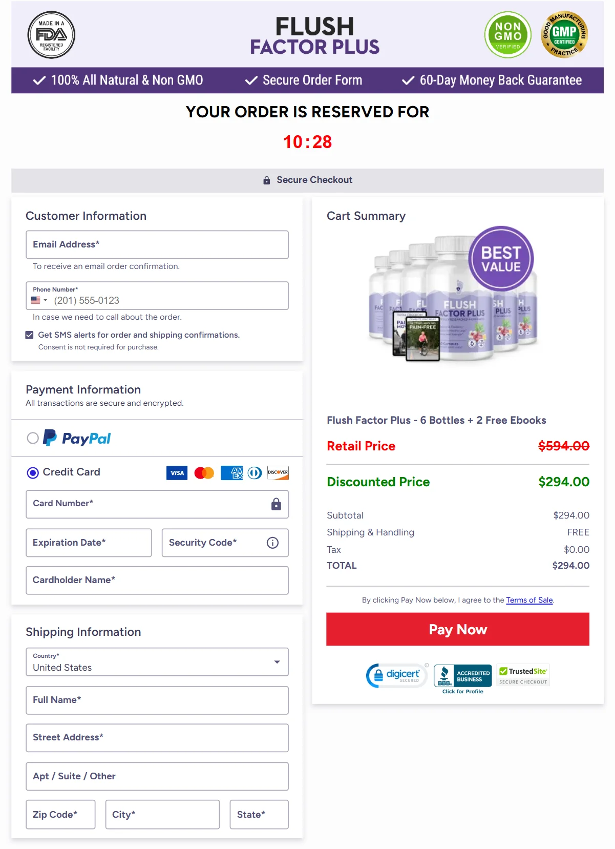 Flush Factor Plus order page 3